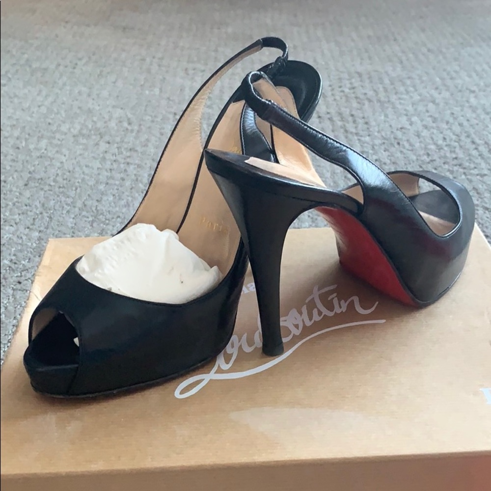 Christian Louboutin sling back heels.
